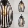 Sale Straluma Ronde 3-lichts hanglamp met draadkappen mat zwart