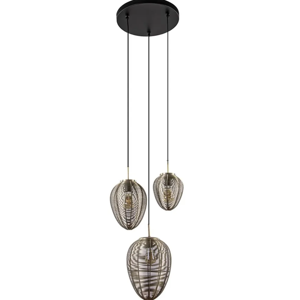 ronde_lichts_hanglamp_yae_0.webp Hot Straluma Ronde 3-lichts hanglamp Yaelle antiek brons met zwart