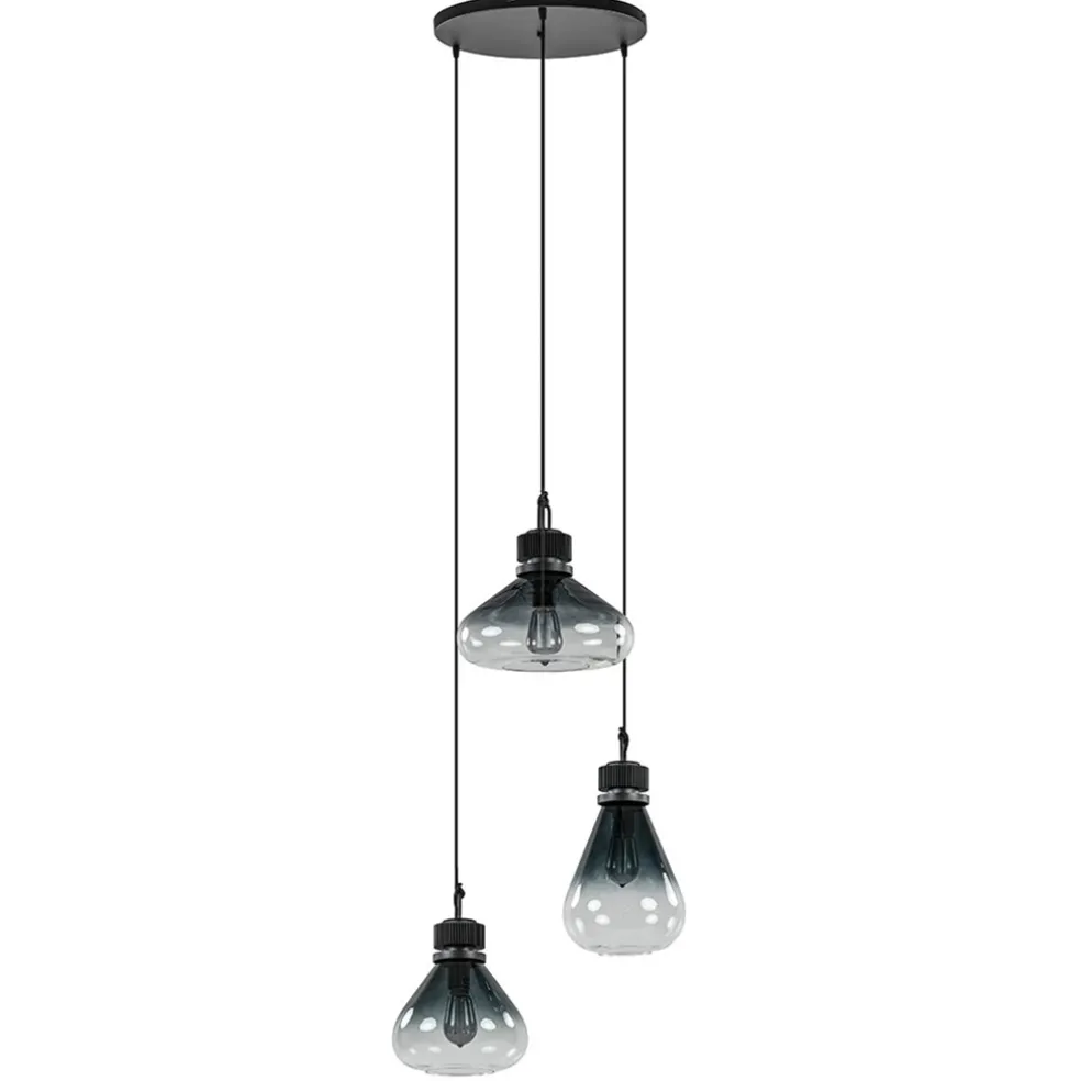 ronde_lichts_hanglamp_zwa_0-5.webp Discount Straluma Ronde 3-lichts hanglamp zwart met smoke/helder glas