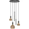 ronde_lichts_hanglamp_zwa_1.webp Outlet Straluma Ronde 5-lichts hanglamp zwart met nikkel