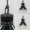 Discount Straluma Ronde 3-lichts hanglamp zwart met smoke/helder glas