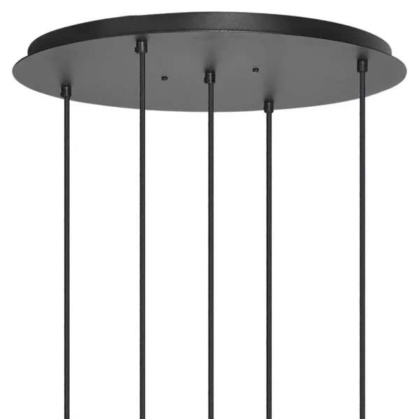 ronde_lichts_hanglamp_zwa_3.webp Outlet Straluma Ronde 5-lichts hanglamp zwart met nikkel
