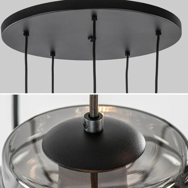 ronde_lichts_hanglamp_zwa_3-8.webp Hot Straluma Ronde 5-lichts hanglamp zwart met diverse smoke glazen