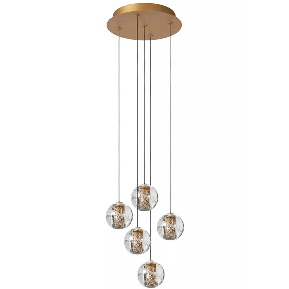 ronde_lichts_led_hanglamp_0-1.webp Flash Sale Straluma Ronde 5-lichts LED hanglamp goud met helder glas