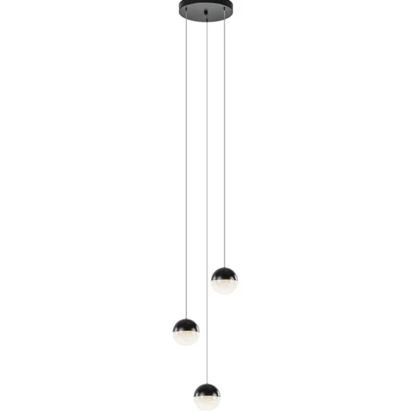 Clearance Straluma Ronde 3-Lichts LED hanglamp met zwarte bollen dimbaar