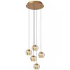 Flash Sale Straluma Ronde 5-lichts LED hanglamp goud met helder glas