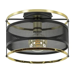 ronde_plafondlamp_gaas_ma_0.webp New Straluma Ronde plafondlamp gaas mat zwart met hoogglans goud