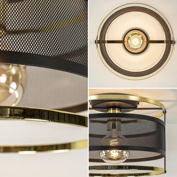 ronde_plafondlamp_gaas_ma_2.webp New Straluma Ronde plafondlamp gaas mat zwart met hoogglans goud