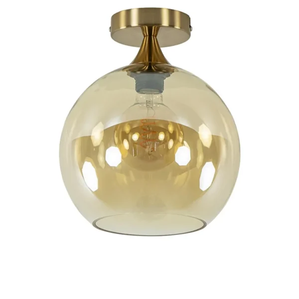 ronde_plafondlamp_goud_me_0.webp Clearance Straluma Ronde plafondlamp goud met amber glas