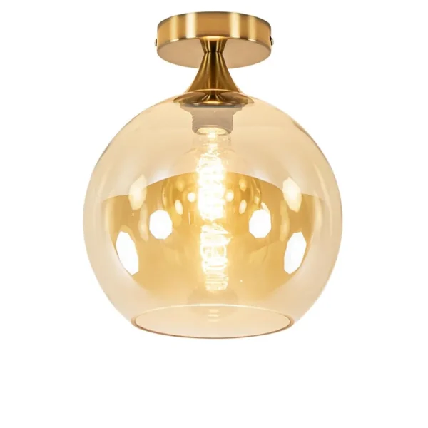 ronde_plafondlamp_goud_me_1.webp Clearance Straluma Ronde plafondlamp goud met amber glas