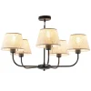 ronde_plafondlamp_lichts__1.webp Shop Straluma Ronde plafondlamp 5-lichts zwart met taupe kapjes