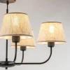 ronde_plafondlamp_lichts__2.webp Shop Straluma Ronde plafondlamp 5-lichts zwart met taupe kapjes