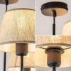ronde_plafondlamp_lichts__3.webp Shop Straluma Ronde plafondlamp 5-lichts zwart met taupe kapjes