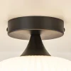 ronde_plafondlamp_retro_z_2.webp Shop Straluma Ronde plafondlamp retro zwart met wit glas