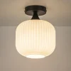 ronde_plafondlamp_retro_z_4.webp Shop Straluma Ronde plafondlamp retro zwart met wit glas