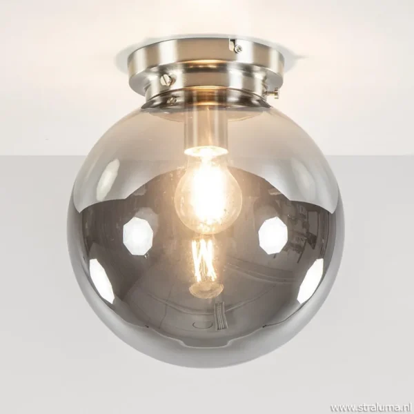 ronde_plafondlamp_smokey__1.webp Cheap Straluma Ronde plafondlamp smokey glas met nikkel