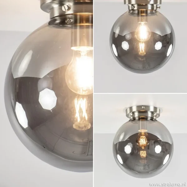 ronde_plafondlamp_smokey__3.webp Cheap Straluma Ronde plafondlamp smokey glas met nikkel