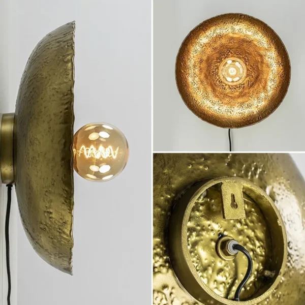 ronde_wandlamp_neva_antie_2.webp Hot Straluma Ronde wandlamp Neva antiek brons met snoer