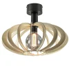 Best Straluma Scandinavische plafondlamp mat zwart met houten kap