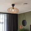Best Straluma Scandinavische plafondlamp mat zwart met houten kap
