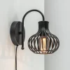 Store Straluma Scandinavische wandlamp mat zwart met snoer