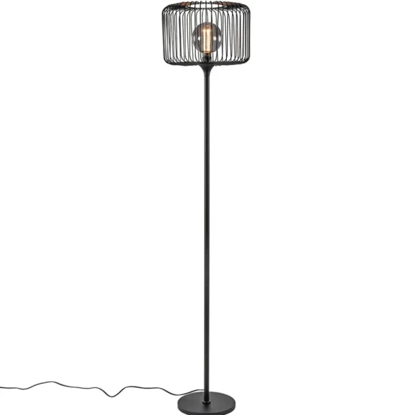 scandinavsiche_vloerlamp__1.webp Sale Straluma Scandinavsiche vloerlamp zwart met draadkorf