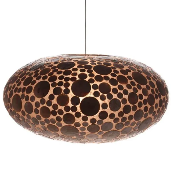 schelpen_hanglamp_coin_go_1.webp Hot Straluma Schelpen hanglamp coin goudbruin groot