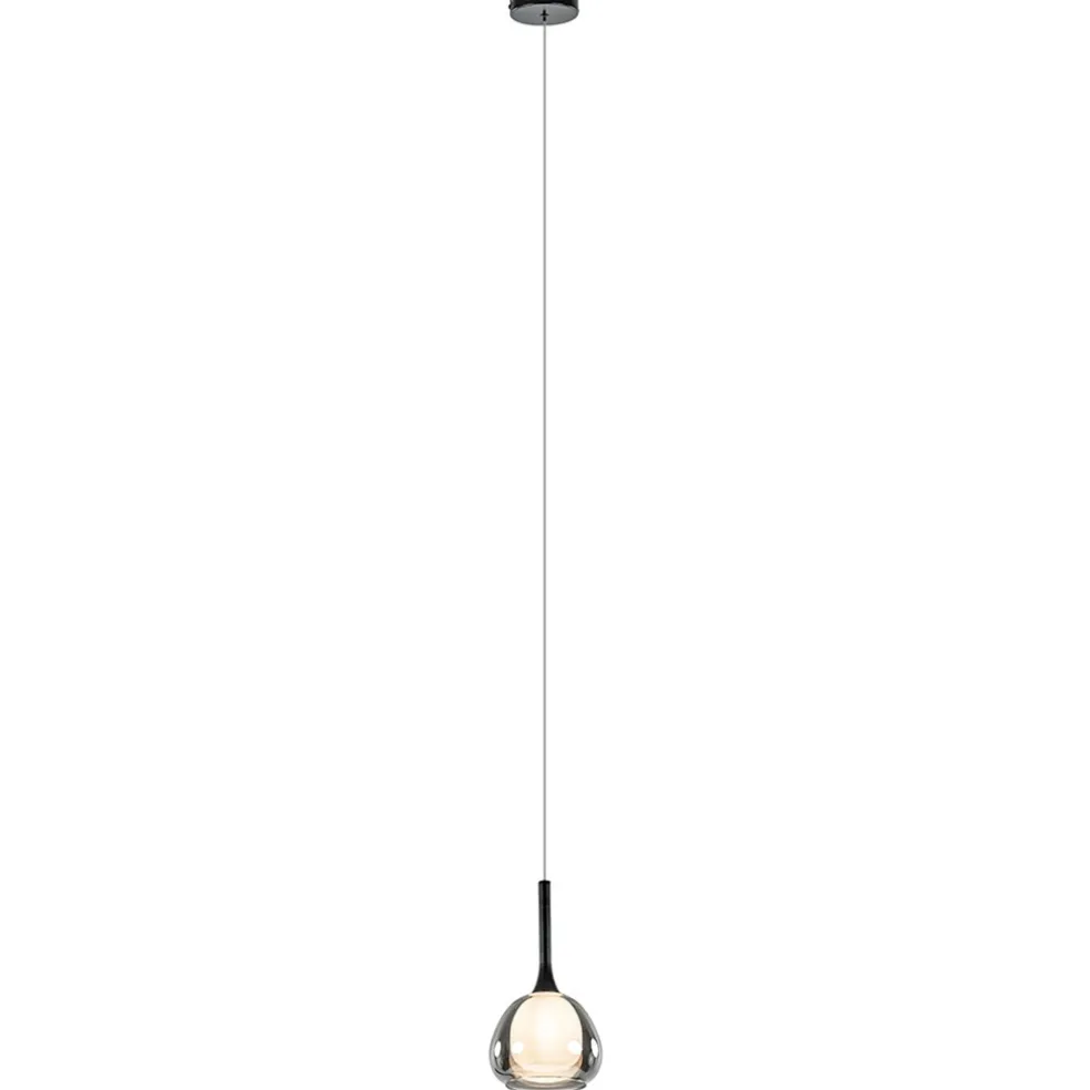 Hot Straluma Sfeervolle hanglamp smoke met wit binnenglas