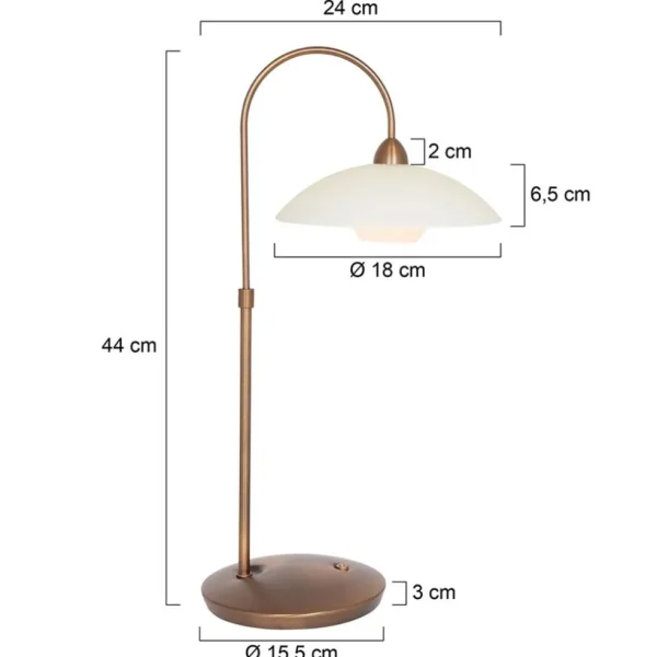 sfeervolle_tafellamp_bron_3.webp Fashion Straluma Sfeervolle tafellamp brons met creme glas klassiek