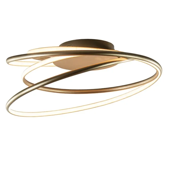 Outlet Straluma Sierlijke LED plafondlamp ringen goud