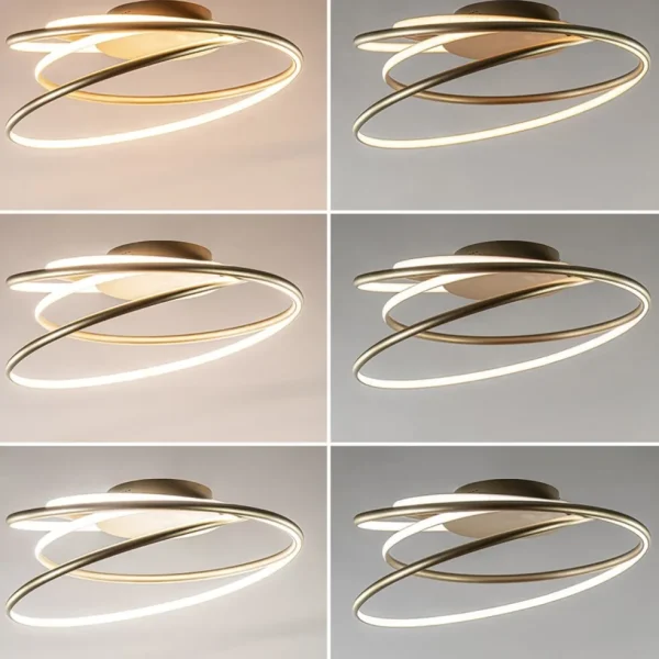 Outlet Straluma Sierlijke LED plafondlamp ringen goud