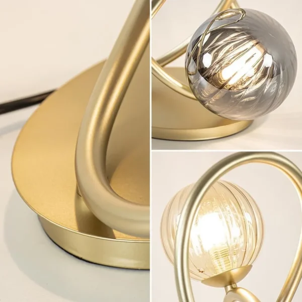 Cheap Straluma Sierlijke tafellamp goud met amber en smoke glas