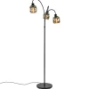sierlijke_vloerlamp_mat_z_1.webp Online Straluma Sierlijke vloerlamp mat zwart met smoke glazen kappen