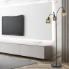 sierlijke_vloerlamp_mat_z_4.webp Online Straluma Sierlijke vloerlamp mat zwart met smoke glazen kappen