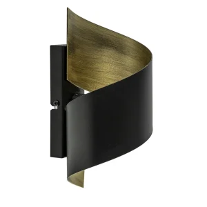 sierlijke_wandlamp_krul_z_0.webp Sale Straluma Sierlijke wandlamp krul zwart met goud