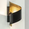 sierlijke_wandlamp_krul_z_1.webp Sale Straluma Sierlijke wandlamp krul zwart met goud