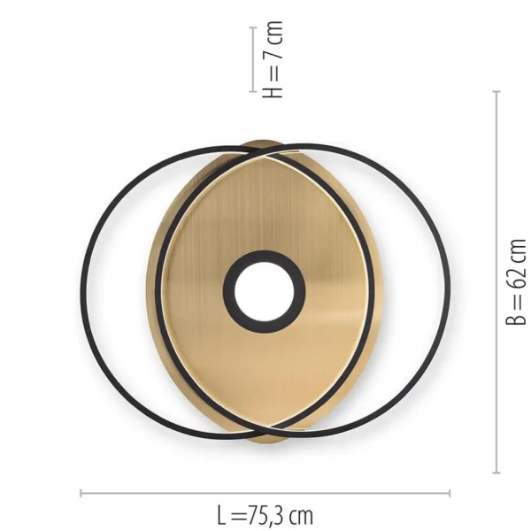 smart_plafondlamp_goud_me_3.webp Store Straluma Smart plafondlamp goud met zwart dimbaar