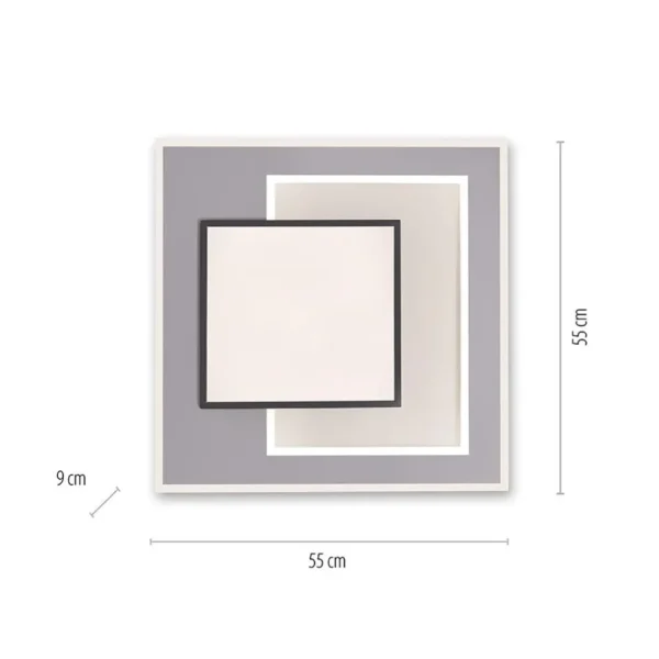 Cheap Straluma Smart plafondlamp zwart met grijs vierkant