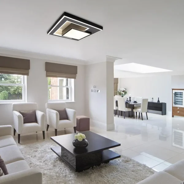Cheap Straluma Smart plafondlamp zwart met grijs vierkant