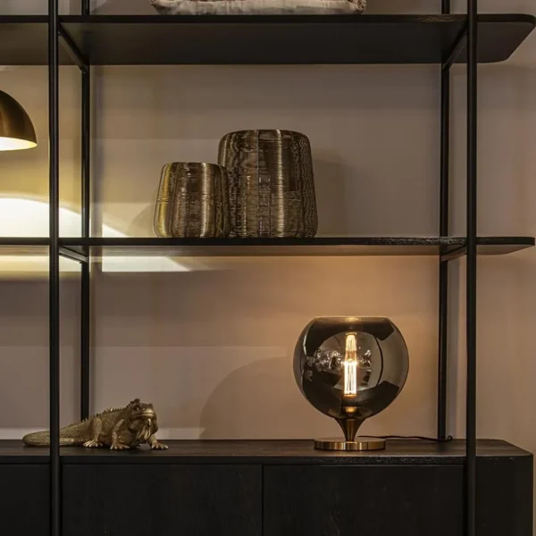 Best Sale Straluma Smoke glazen tafellamp met gouden voet