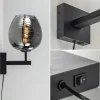 smoke_glazen_wandlamp_met_2.webp Clearance Straluma Smoke glazen wandlamp met zwart inclusief snoer