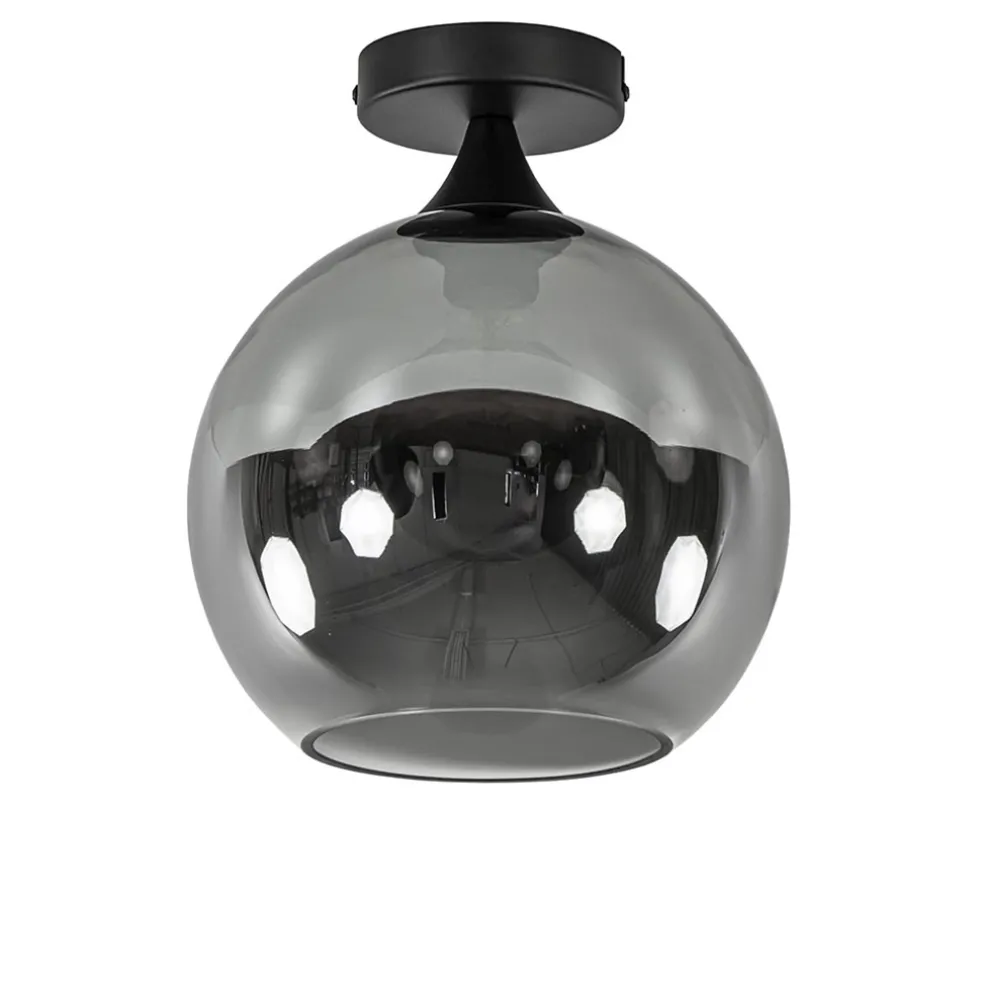 smoketitanium_plafondlamp_0.webp Best Sale Straluma Smoke/titanium plafondlamp 25 cm met zwart