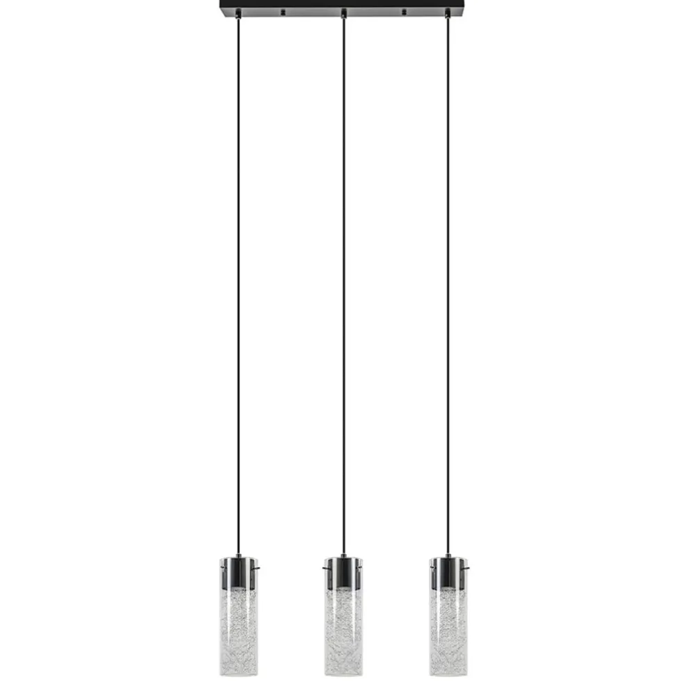 Flash Sale Straluma Speelse hanglamp zwart met helder glas 3-lichts