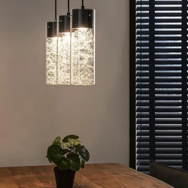 speelse_hanglamp_zwart_me_4.webp Flash Sale Straluma Speelse hanglamp zwart met helder glas 3-lichts