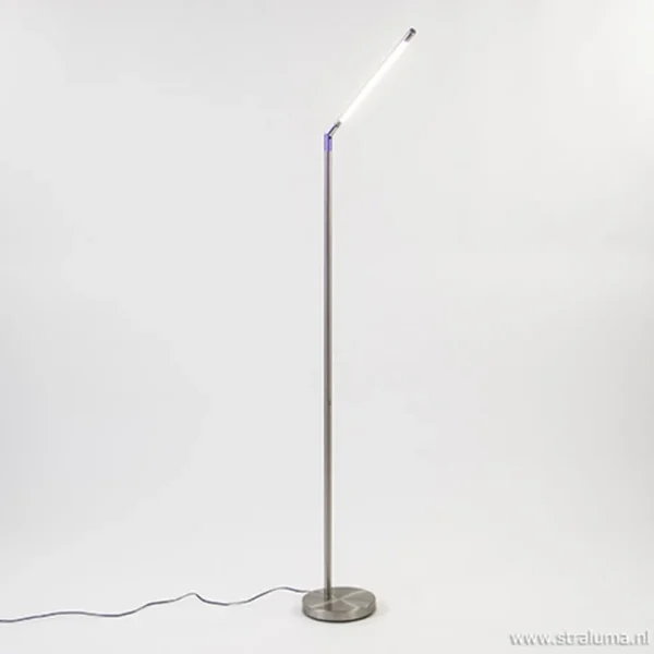 staande_leeslamp_nikkel_m_1.webp Best Sale Straluma Staande leeslamp nikkel met dimmer
