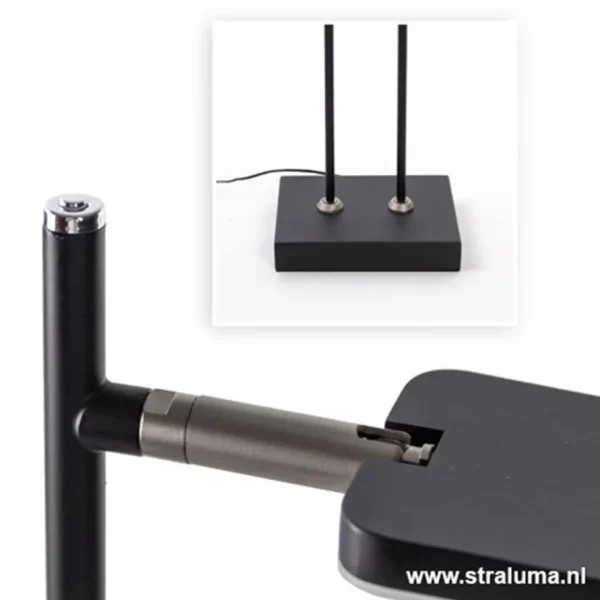 Best Sale Straluma Staande 2-lichts leeslamp zwart 2xpushdimmer