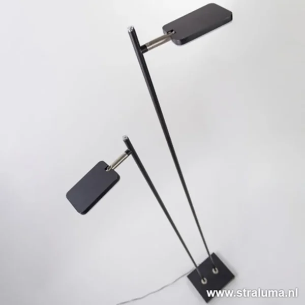 Best Sale Straluma Staande 2-lichts leeslamp zwart 2xpushdimmer