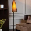Clearance Straluma Staande schemerlamp mat zwart met linnen kap