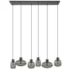 stijlvolle_lichts_eettafe_0.webp New Straluma Stijlvolle 6-lichts eettafelhanglamp zwart met smoke glas