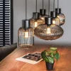 stijlvolle_lichts_eettafe_4.webp New Straluma Stijlvolle 6-lichts eettafelhanglamp zwart met smoke glas